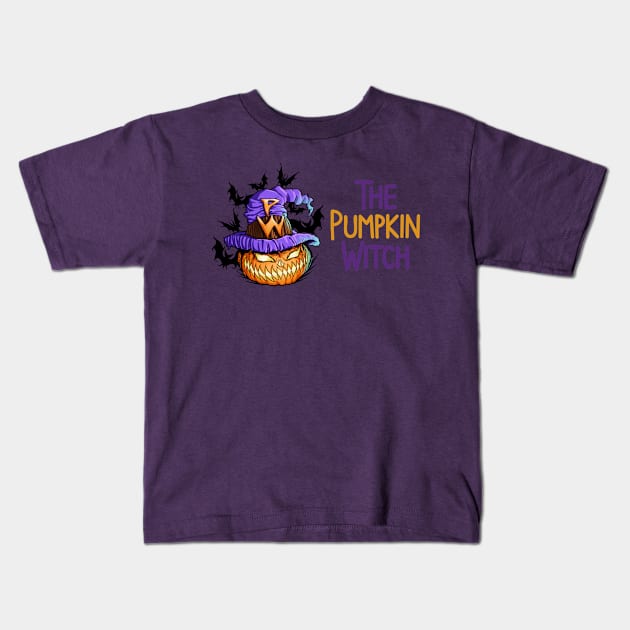 Spooky Pumpkin Kids T-Shirt by The Dark Raven